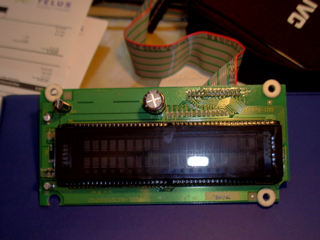 The front of the payphone display module